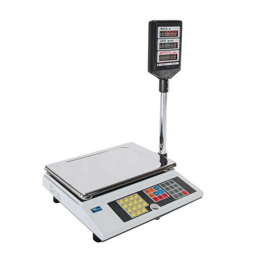Ваги торгівельні зі стійкою покупця ВТА-60/15-5D мережеві (тм. Промприбор/Промприлад)