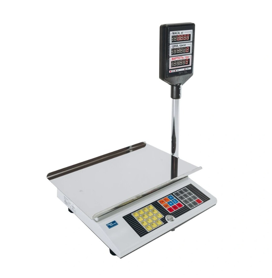 Ваги торгівельні зі стійкою покупця ВТА-60/15-5D мережеві (тм. Промприбор/Промприлад)