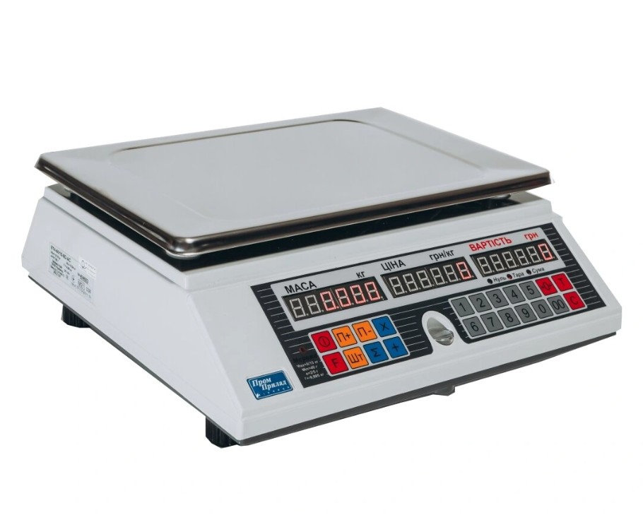 Ваги торгівельні з вбудованим екраном покупця ВТА-60/15-6D-AС (тм. Промприбор/Промприлад)