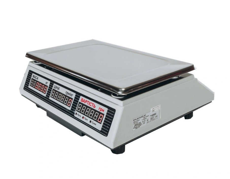 Ваги торгівельні з вбудованим екраном покупця ВТА-60/15-6D-AС (тм. Промприбор/Промприлад)