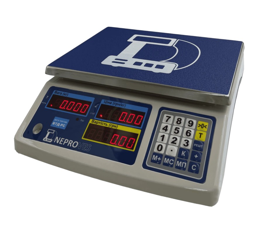 Ваги торгові з вбудованим екраном покупця до 30 кг. ВТД-РС 1 (тм. Днепровес)