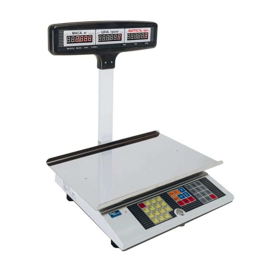 Ваги торгівельні зі стійкою покупця з акумулятором ВТА-60/15-5-Т-АС