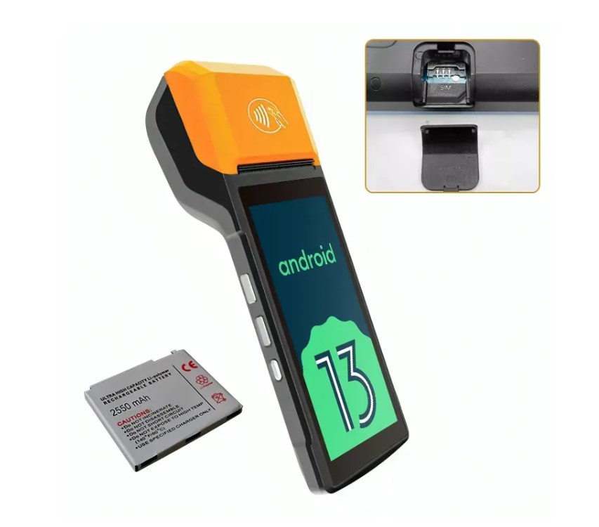 Мобільна каса “Afina” 3-в-1. POS-термінал на Android 13 + принтер чеків + сканер штрихкодів. Робота на акумуляторі до 12 годин