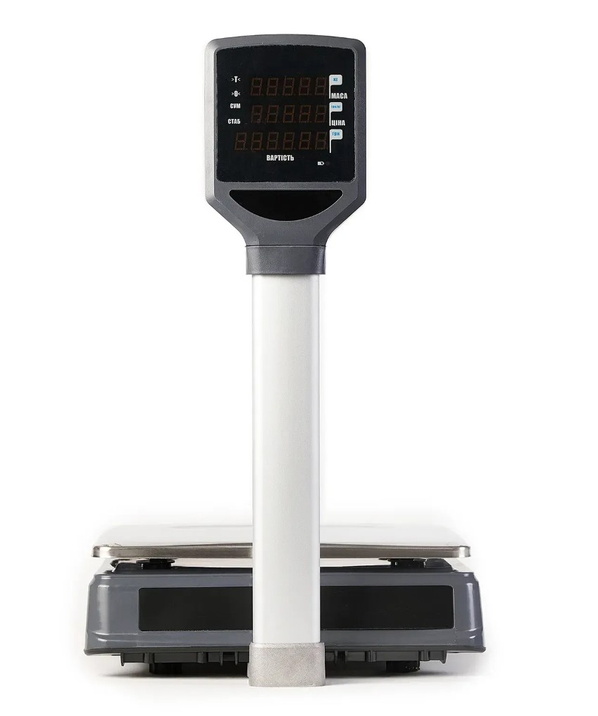 Ваги торгові VP RS232 до 15 кг. зі стійкою покупця (тм. Вагар)
