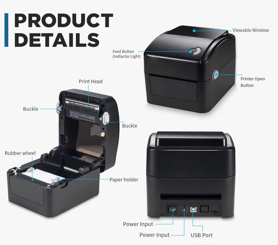 Принтер етикеток Xprinter XP-420B USB (XP-420B-U)