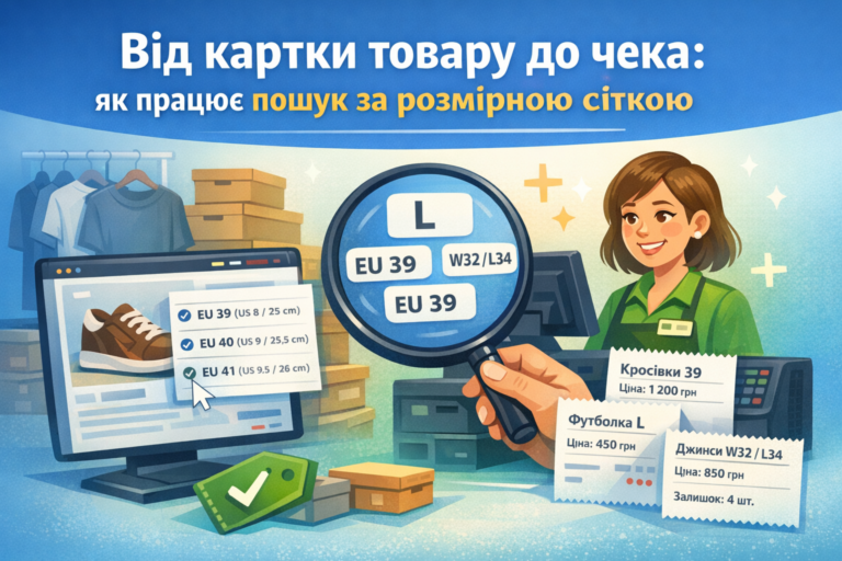 Пошук за розмірною сіткою – від картки товару до чека (Windows)