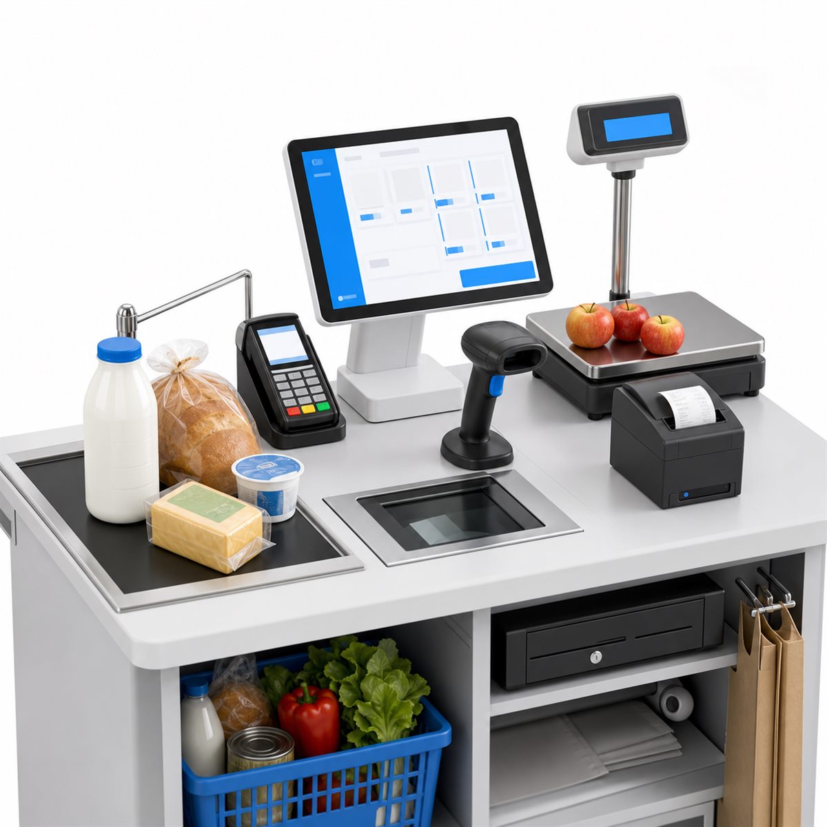 Каса, ваги, сканер і ПРРО для продуктового магазину